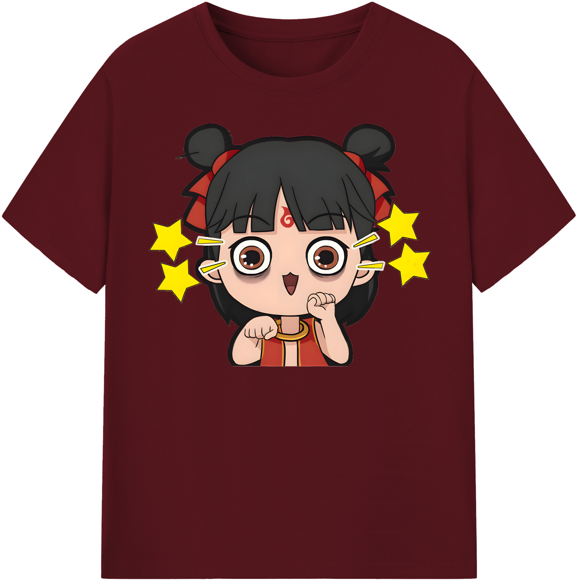 （画像用） Ne Zha 2 ナタ 魔童の大暴れ 綿100％半袖Tシャツ（フロントプリント）